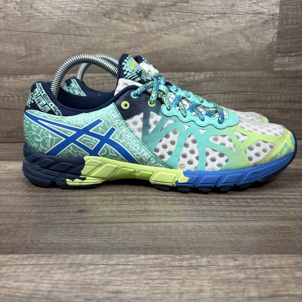 Asics Gel-Noosa Tri 9 Green Blue Womens US Size 9.5 EUR 41.5 T458N Running Shoes